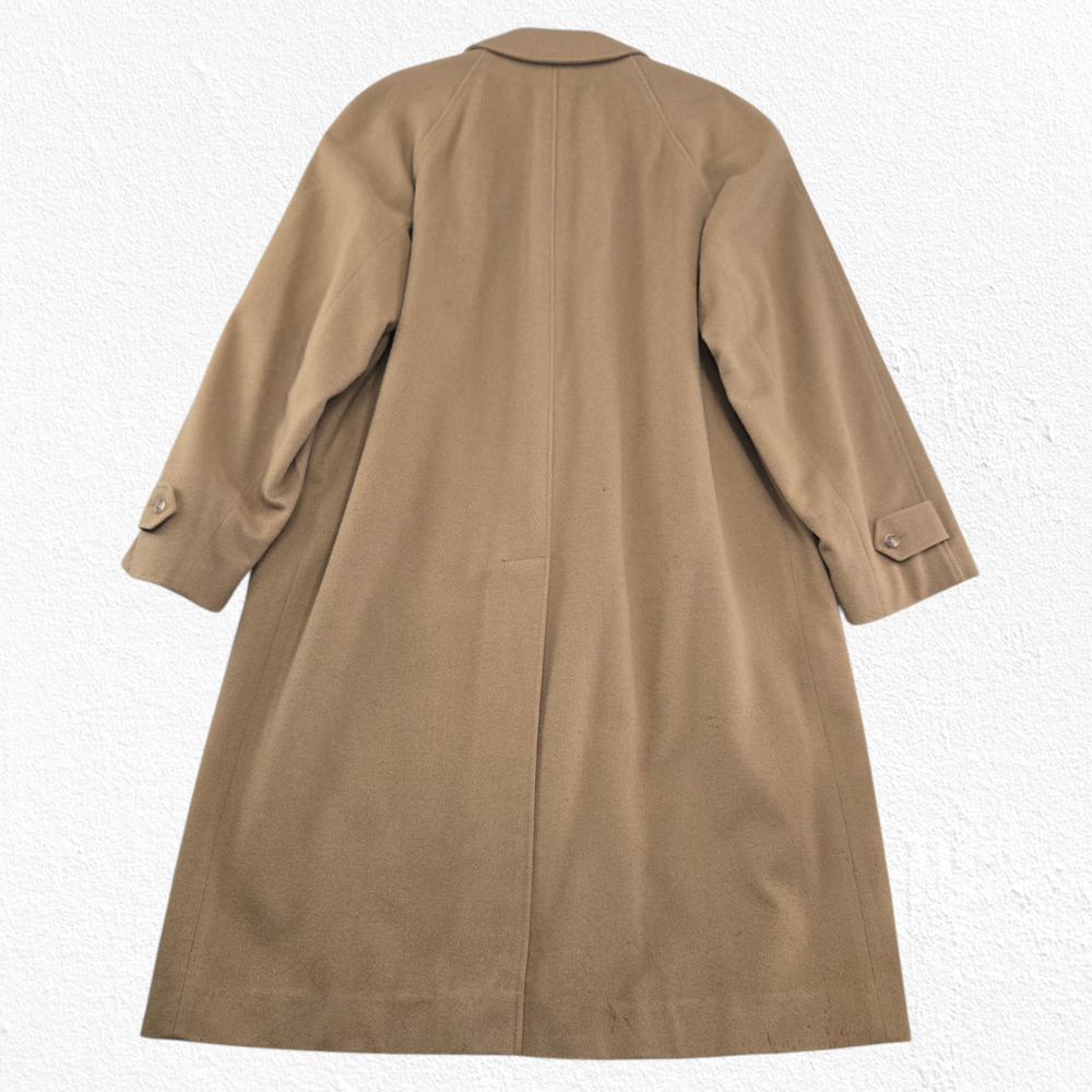Vintage 70s Lodenfrey Camel Minimalist Overcoat West Germany Wool Mohair Coat XL - Picture 15 of 16